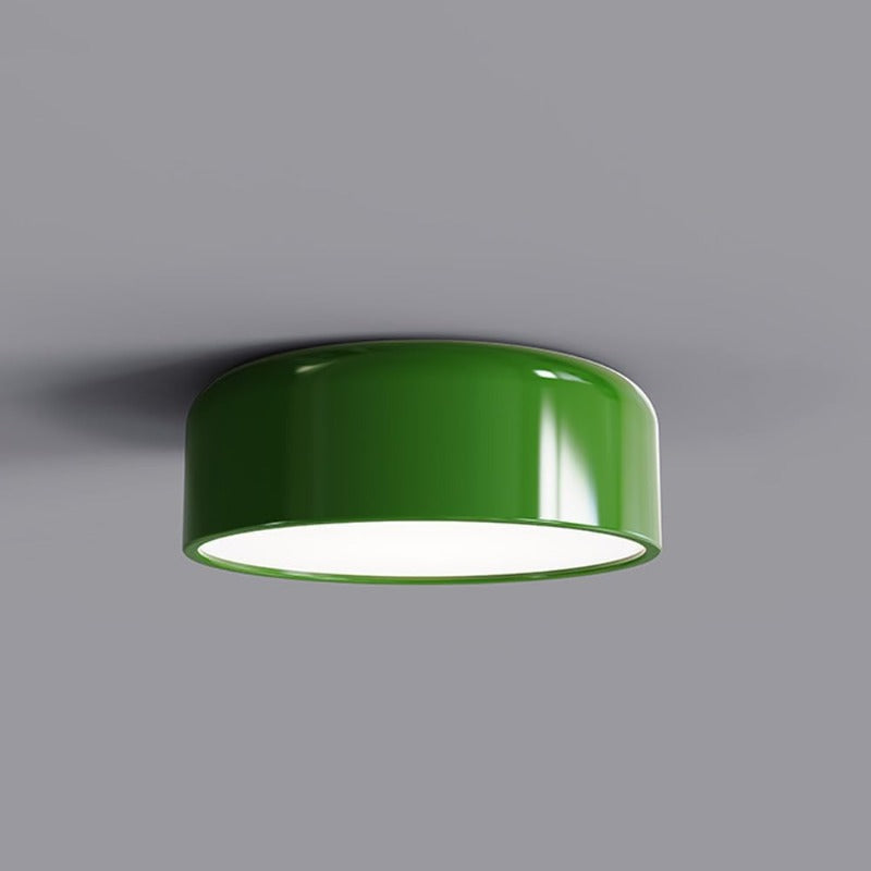 LED-Deckenleuchte, flach, 35,5–48 cm, dimmbar, Metallkuppel, grün, für Schlafzimmer, Küche, Büro | Thomler