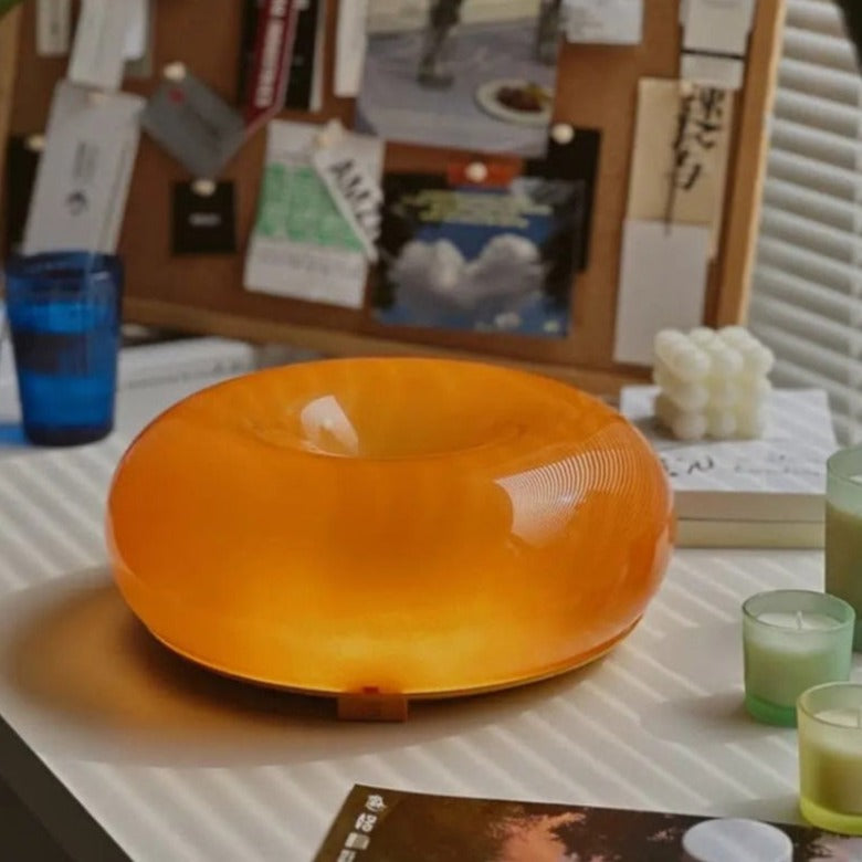 Touch-Activated LED Glass Sconce 10 in Round Orange Ambient Light for Bedroom Living Room Study Modern Energy-Efficient Decorative Fixture | Thomler