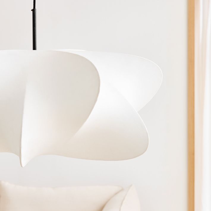 Lámpara colgante de 3 luces Silk Cloud, blanca, 24 pulgadas, montaje en techo ajustable, E27, para comedor, sala de estar, cocina, luz de techo interior moderna | Thomler