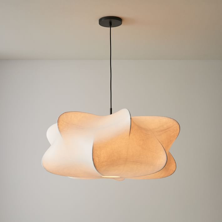 Lámpara colgante de 3 luces Silk Cloud, blanca, 24 pulgadas, montaje en techo ajustable, E27, para comedor, sala de estar, cocina, luz de techo interior moderna | Thomler