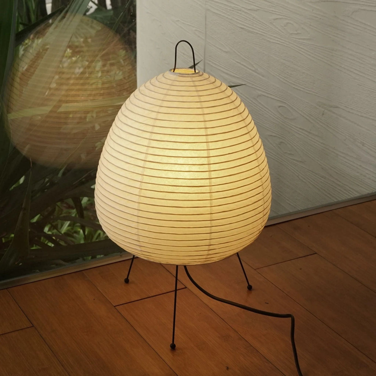 Lámpara de acento con pantalla de papel hecha a mano, 10 pulgadas de ancho, luz nocturna LED de brillo cálido para dormitorio, oficina, escritorio, rincón de lectura, estilo minimalista japonés