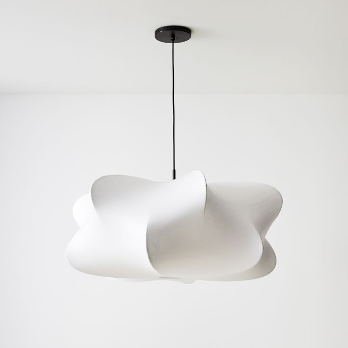 Lámpara colgante de 3 luces Silk Cloud, blanca, 24 pulgadas, montaje en techo ajustable, E27, para comedor, sala de estar, cocina, luz de techo interior moderna | Thomler