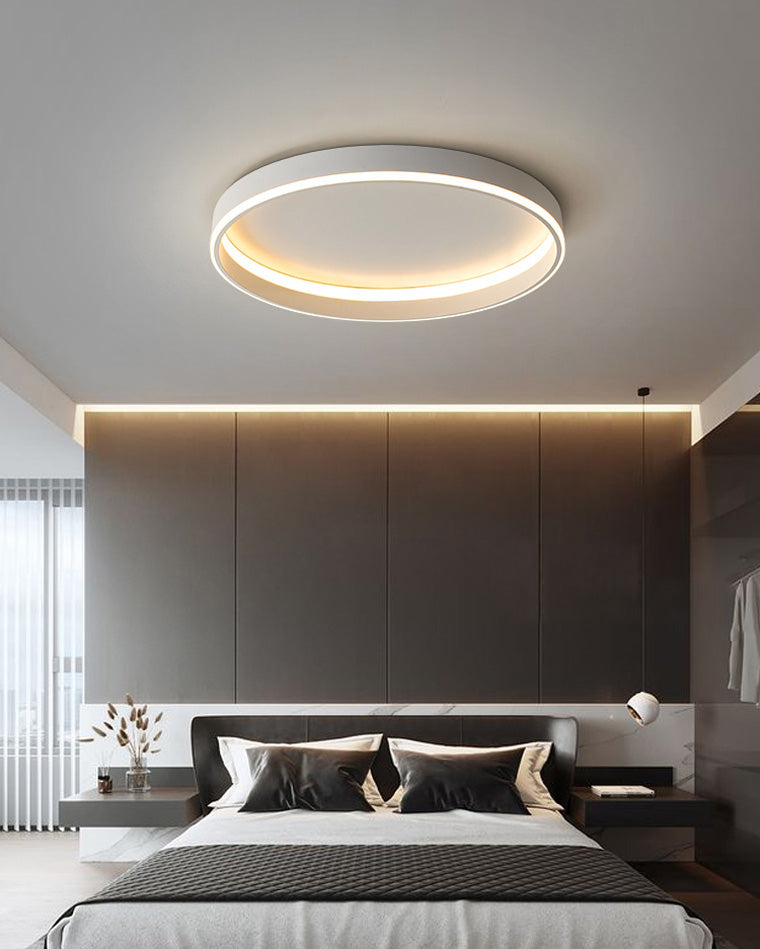 Round LED Flush Mount Light with Wireless Dimmer Control for Bedrooms Living Rooms Hallways | Thomler