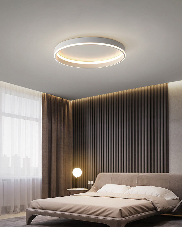 Round LED Flush Mount Light with Wireless Dimmer Control for Bedrooms Living Rooms Hallways | Thomler