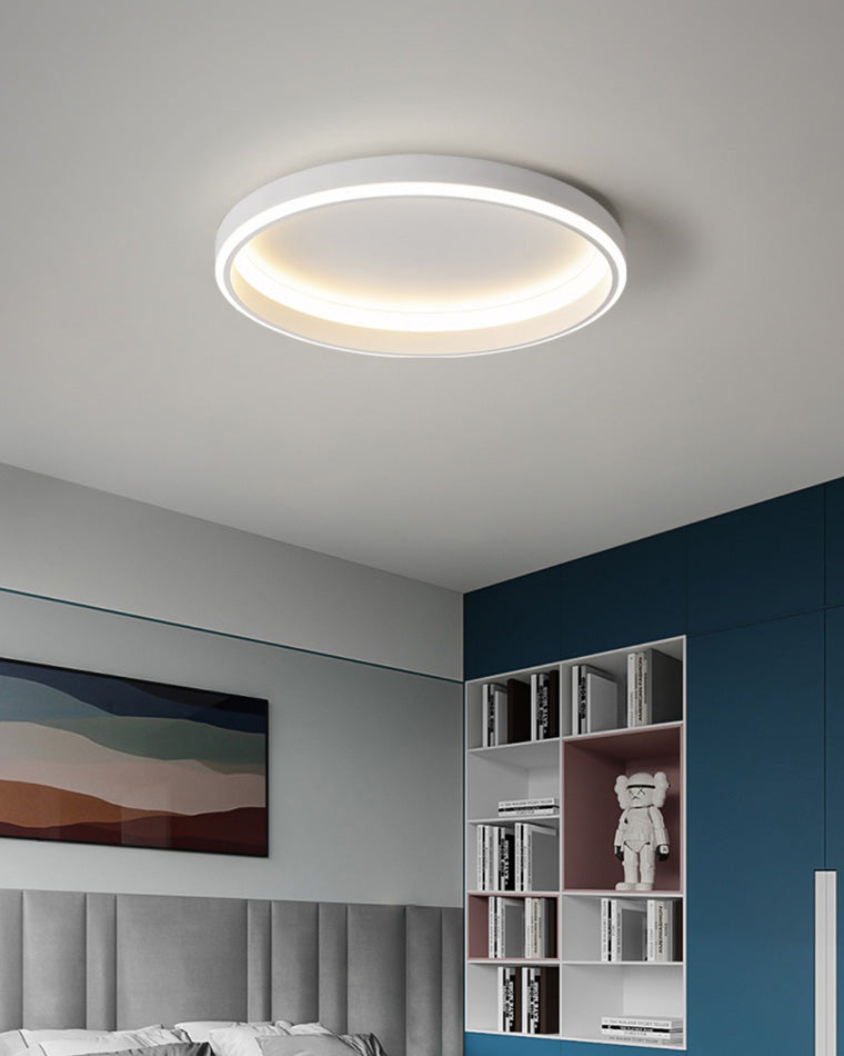 Round LED Flush Mount Light with Wireless Dimmer Control for Bedrooms Living Rooms Hallways | Thomler