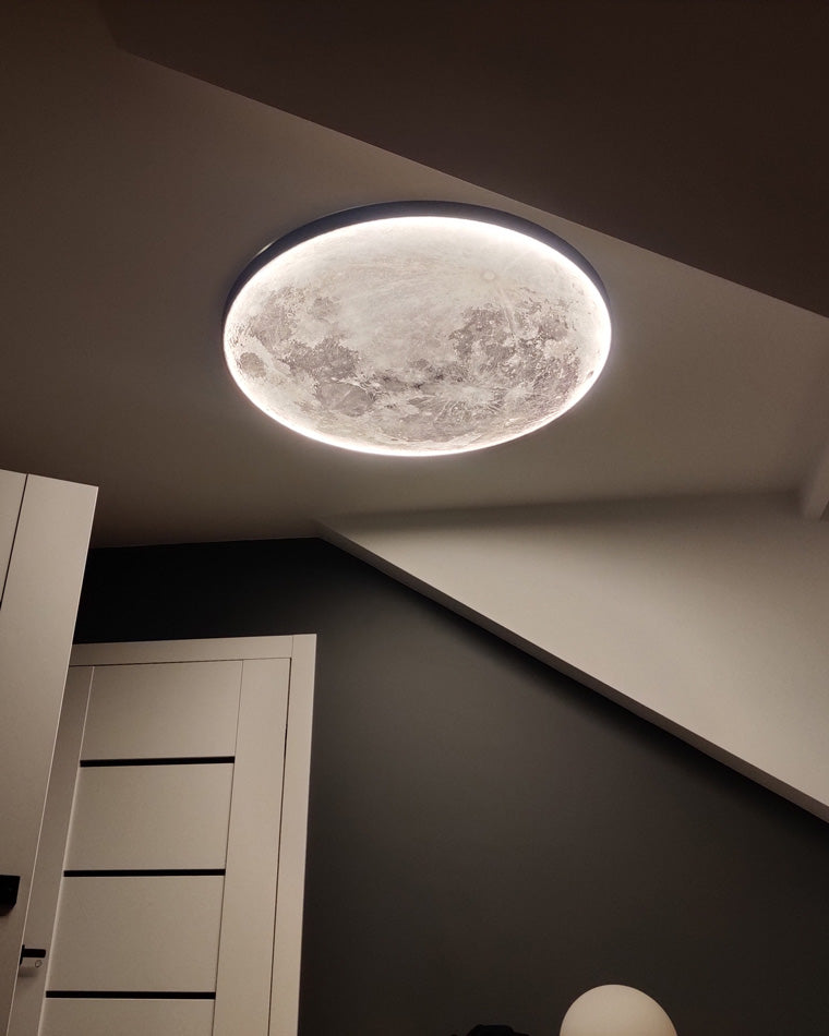 LED Celestial Sconce Light Dimmable Remote Control Moon Design Art Fixture 39 in Diameter PVC Ambient Illumination for Bedrooms Living Space | Thomler