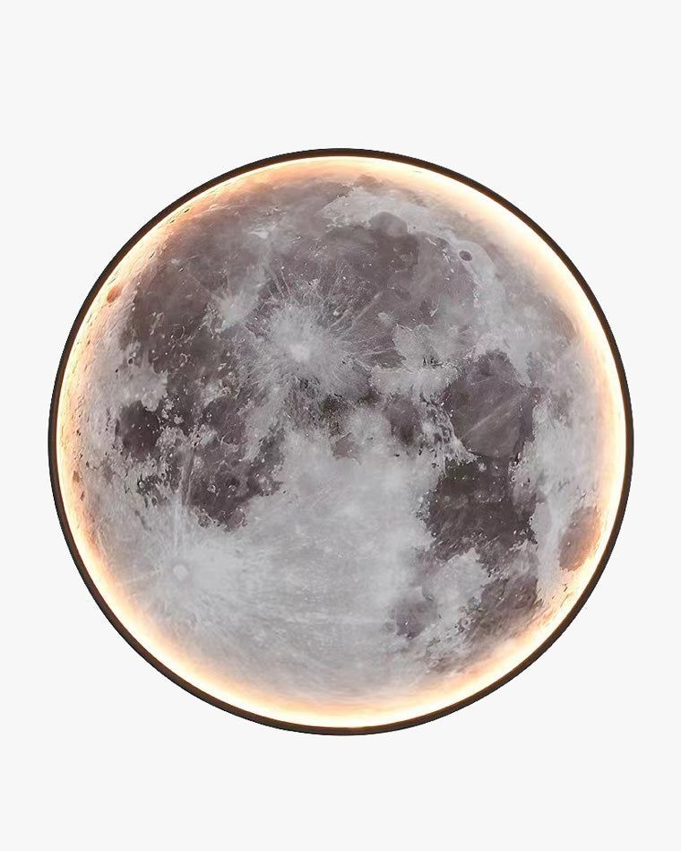LED Celestial Sconce Light Dimmable Remote Control Moon Design Art Fixture 39 in Diameter PVC Ambient Illumination for Bedrooms Living Space | Thomler