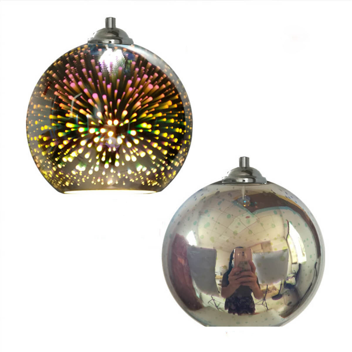Hanging Ceiling Fixture with Multicolor Glass Shade and Height-Adjustable Cord for Kitchens, Dining Areas, Bars, and Cafés | Thomler
