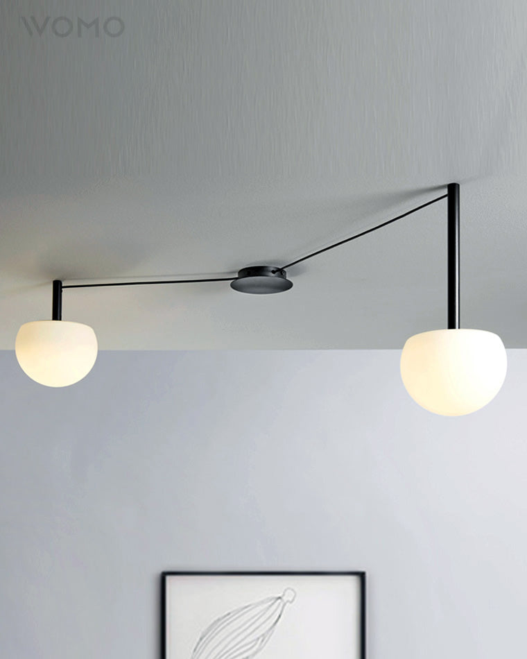 Globe Pendant Light Adjustable Height Frosted White Glass Orb for Kitchen Dining Living Space Modern Hanging Fixture 10 Inch | Thomler