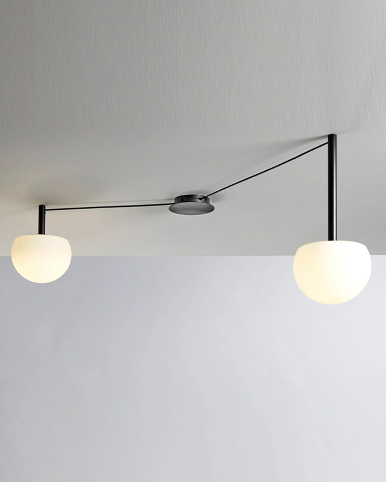 Globe Pendant Light Adjustable Height Frosted White Glass Orb for Kitchen Dining Living Space Modern Hanging Fixture 10 Inch | Thomler