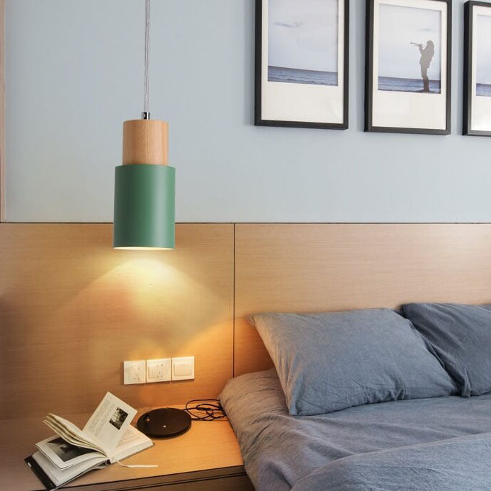Hängende Holzzylinder-Leuchte mit verstellbarem Kabel für Kücheninsel, Esszimmer und Arbeitsplatzbeleuchtung, moderner skandinavischer Minimalismus | Thomler