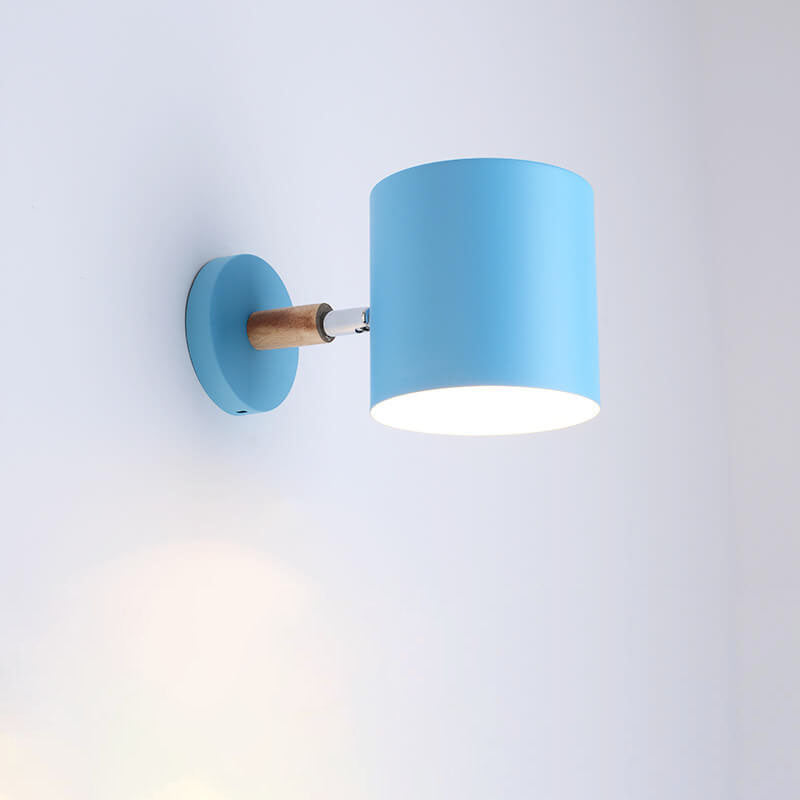 Schwenkbare Wandleuchte E27 Fassung 5 aus Metall & Holz Rosa Nachttischlampe für Schlafzimmer Leseecke Arbeitsbeleuchtung Modern Minimalistisch Flur | Thomler