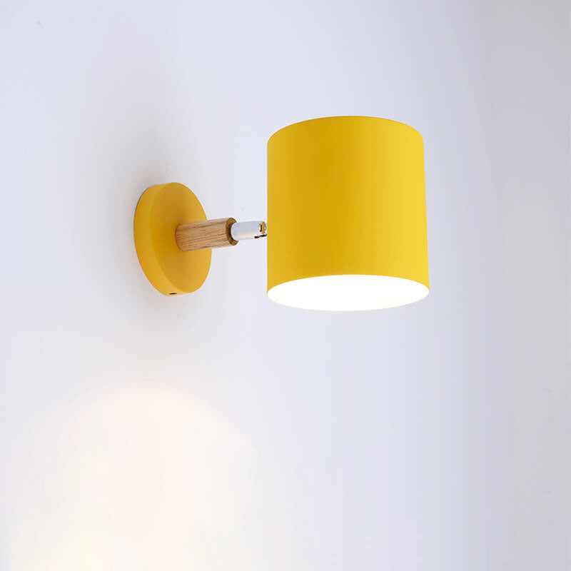 Schwenkbare Wandleuchte E27 Fassung 5 aus Metall & Holz Rosa Nachttischlampe für Schlafzimmer Leseecke Arbeitsbeleuchtung Modern Minimalistisch Flur | Thomler