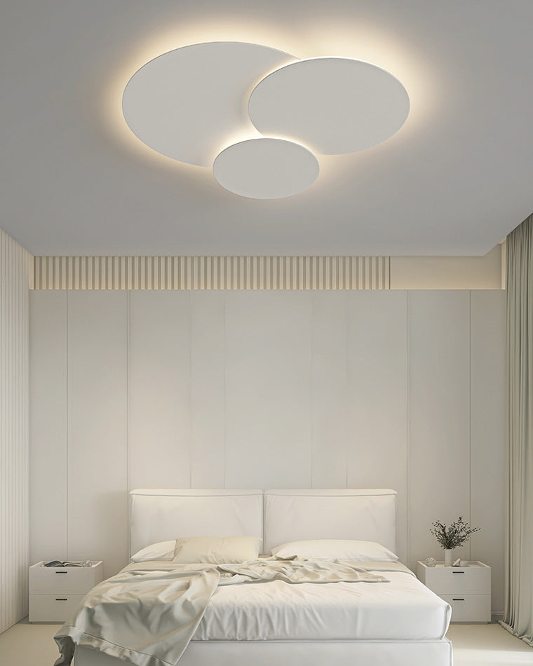Flush Mount LED Ceiling Light Fixture 31.5×28 in Dimmable Remote Control White Acrylic Modern Disc Design for Bedroom Living Room Bathroom 1 | Thomler