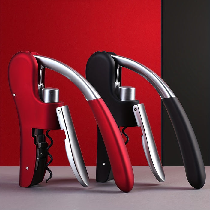 Double-Hinged Lever Wine Opener with Built-In Foil Blade for Red, White & Sparkling Bottles – Portable Bartender Tool for Kitchen, Restauran | Thomler