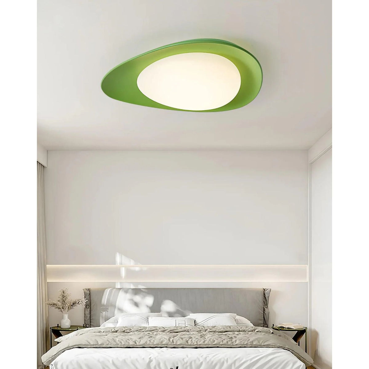 Organische Harz-LED-Deckenleuchte Grün Beige für Schlafzimmer Wohnzimmer Esszimmer Moderne Deckenbeleuchtung Naturinspiriert | Thomler