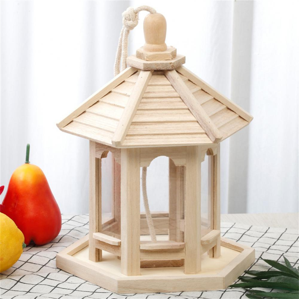 Wooden Bird Feeder with Clear Viewing Panel