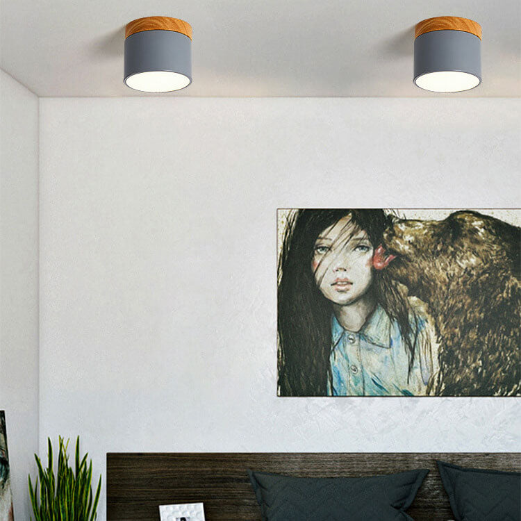 Compact Surface-Mount LED Light Fixture 4 in Round Multi-Color Adjustable Temperature for Entryways