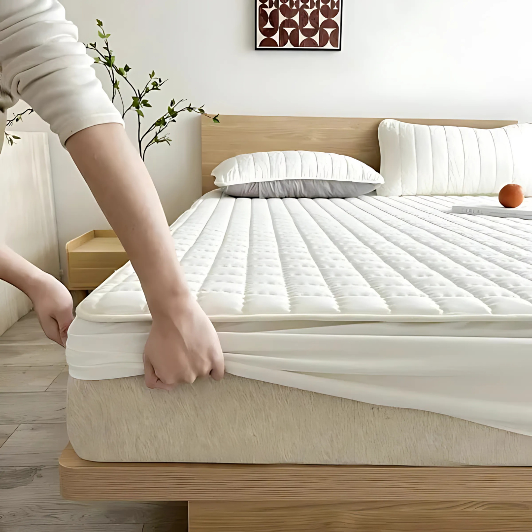 Quilted Waterproof Mattress Protector with Breathable Layer for Deep-Pocket Beds