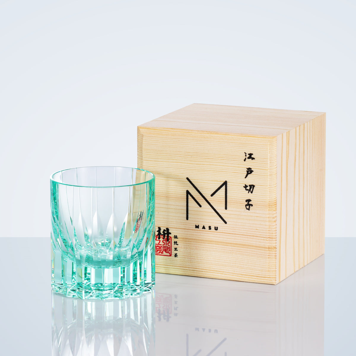 Vaso de whisky de cristal tallado a mano con facetas de diamante en caja de presentación para bourbon, escocés y cócteles | Thomler
