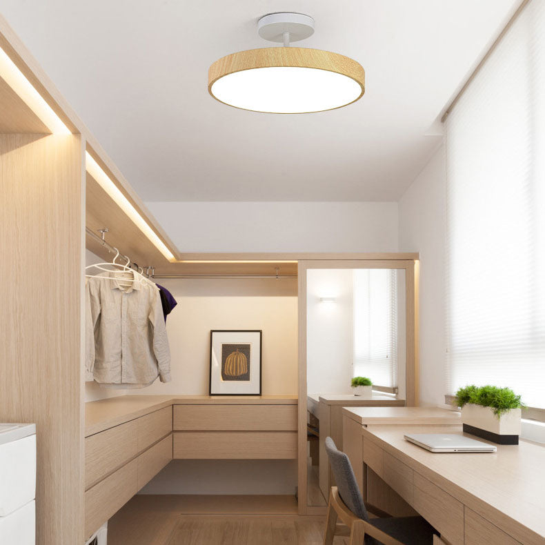 Close-to-Ceiling LED Fixture 12-Inch Iron Round Low-Profile for Hallways Bedrooms Kitchens Entryways Modern Dimmable 3000K-5000K | Thomler