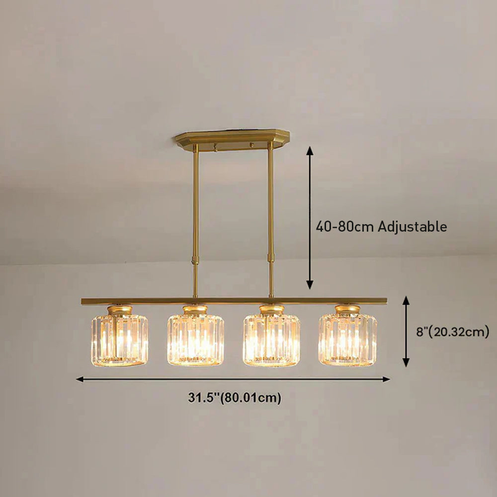 Hanglamp met heldere glazen bollen – Pendelarmatuur met 3 of 4 lichtpunten – In hoogte verstelbaar 35-70 cm – Zwart of goudkleurig metalen frame voor keuken | Thomler