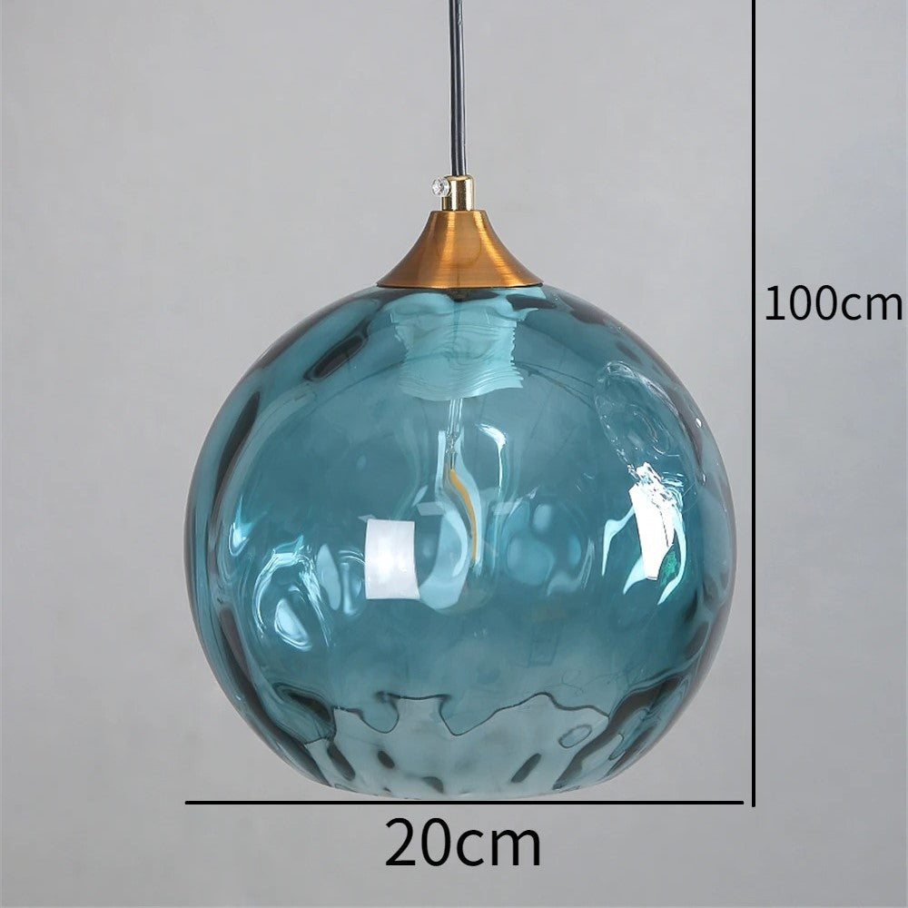 Getextureerde glazen hanglamp 7,9 inch, verlichting voor kookeiland in de eetkamer, in hoogte verstelbare moderne bolvormige pendellamp, minimalistische plafondlamp voor K | Thomler