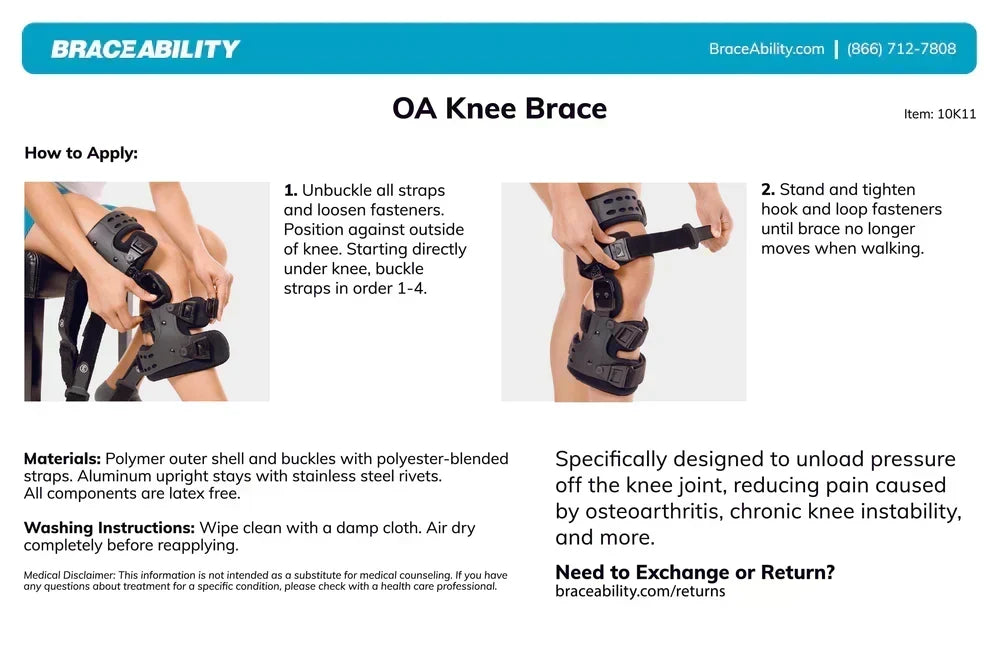 Verstellbare Kniebandage zur Schmerzlinderung bei Arthrose mit Gelenkstütze und Bewegungsumfangskontrolle bei medialer/lateraler Gonarthrose | Unloader S