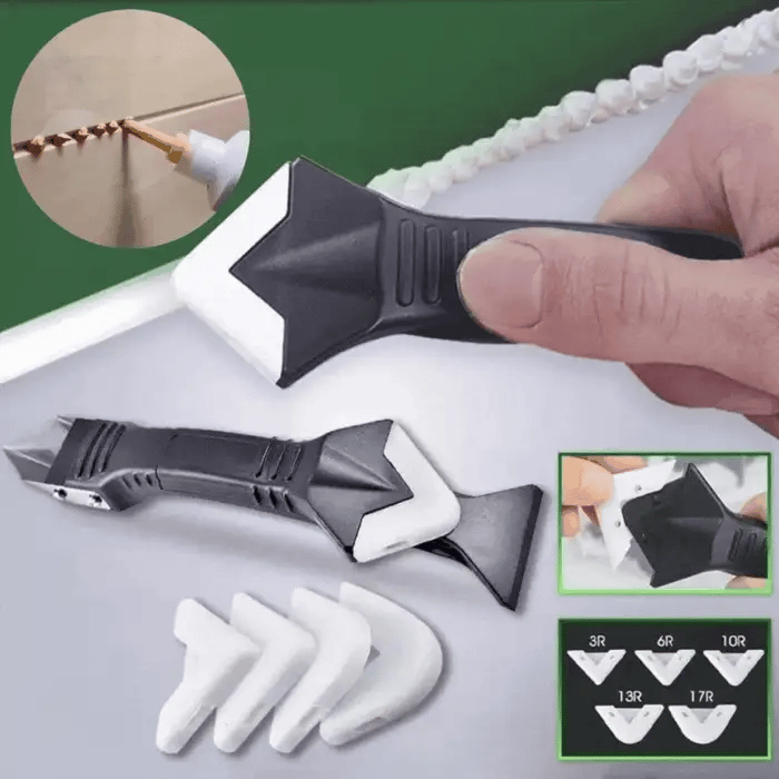 3-in-1 Silikon-Fugenabzieher-Set: Schaber, Glätter und Entferner für Bad, Küche, Fliesen, Fugenabdichtung, Ecken- und Kantenreinigung sowie Heimwerkerreparaturen