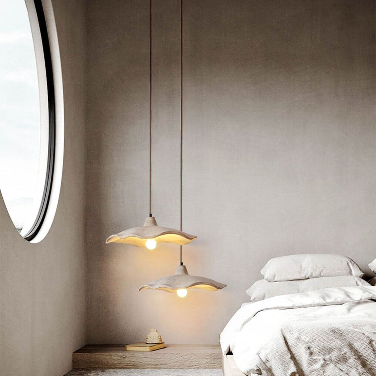 Industrial Concrete Hanging Light 10 in Yellow Ceiling Pendant Hardwired E26 Socket Adjustable Cord Kitchen Dining Room Bedroom Entryway Rus | Thomler