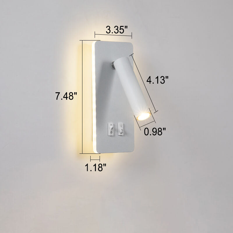 LED Wall Sconce Iron 7.5 inch Hardwired 15W Bedroom Hallway Living Room Modern Indoor Fixture White Black 110-120V Ambient Light | Thomler