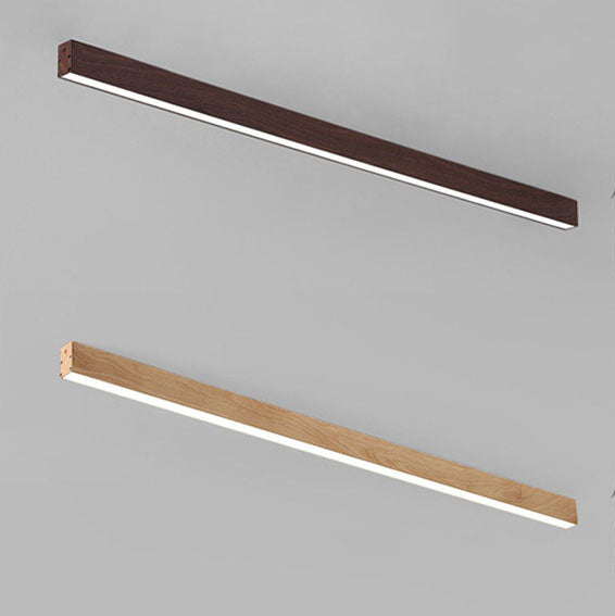 Hardwired LED Ceiling Light Fixture 24 in Aluminum Walnut Finish for Bedroom Living Room Hallway