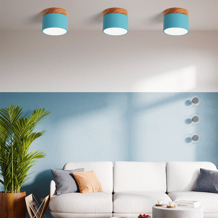 Compact Surface-Mount LED Light Fixture 4 in Round Multi-Color Adjustable Temperature for Entryways