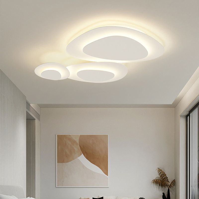 LED Flush Mount Ceiling Light 43 in White Metal Three-Disc Organic Shape Dimmable for Living Room Bedroom Dining Room Contemporary Home Ligh | Thomler