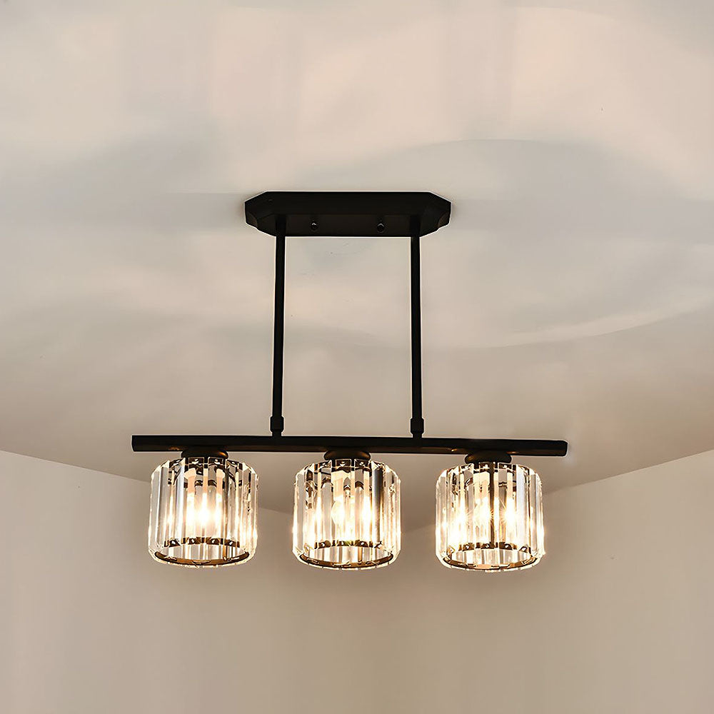 Hanglamp met heldere glazen bollen – Pendelarmatuur met 3 of 4 lichtpunten – In hoogte verstelbaar 35-70 cm – Zwart of goudkleurig metalen frame voor keuken | Thomler