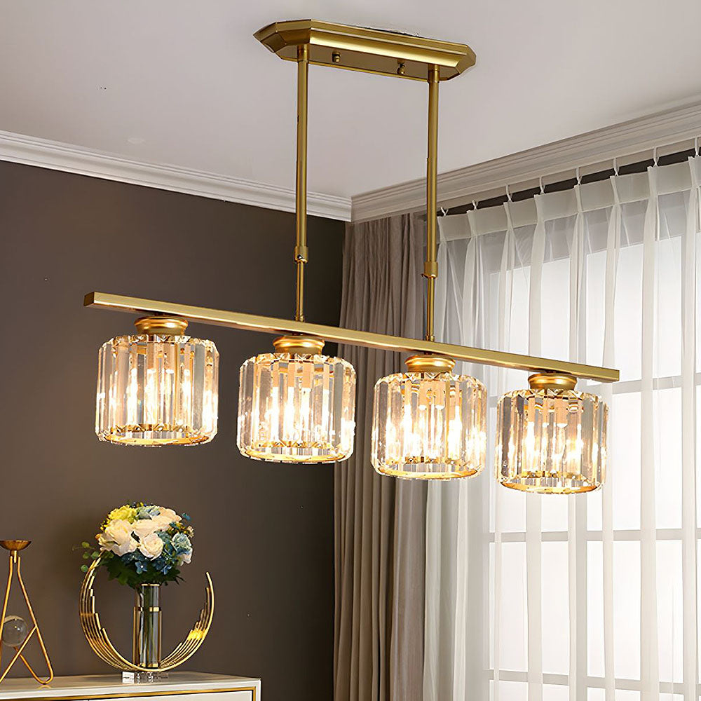 Hanglamp met heldere glazen bollen – Pendelarmatuur met 3 of 4 lichtpunten – In hoogte verstelbaar 35-70 cm – Zwart of goudkleurig metalen frame voor keuken | Thomler