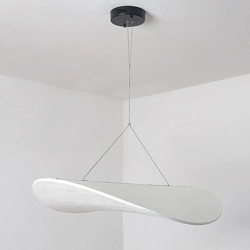 Woven Silk Shade Hanging Lamp White 16-31 in Adjustable Cord Warm Ambient Glow for Dining Room Bedroom Living Room Modern Minimalist Ceiling | Thomler