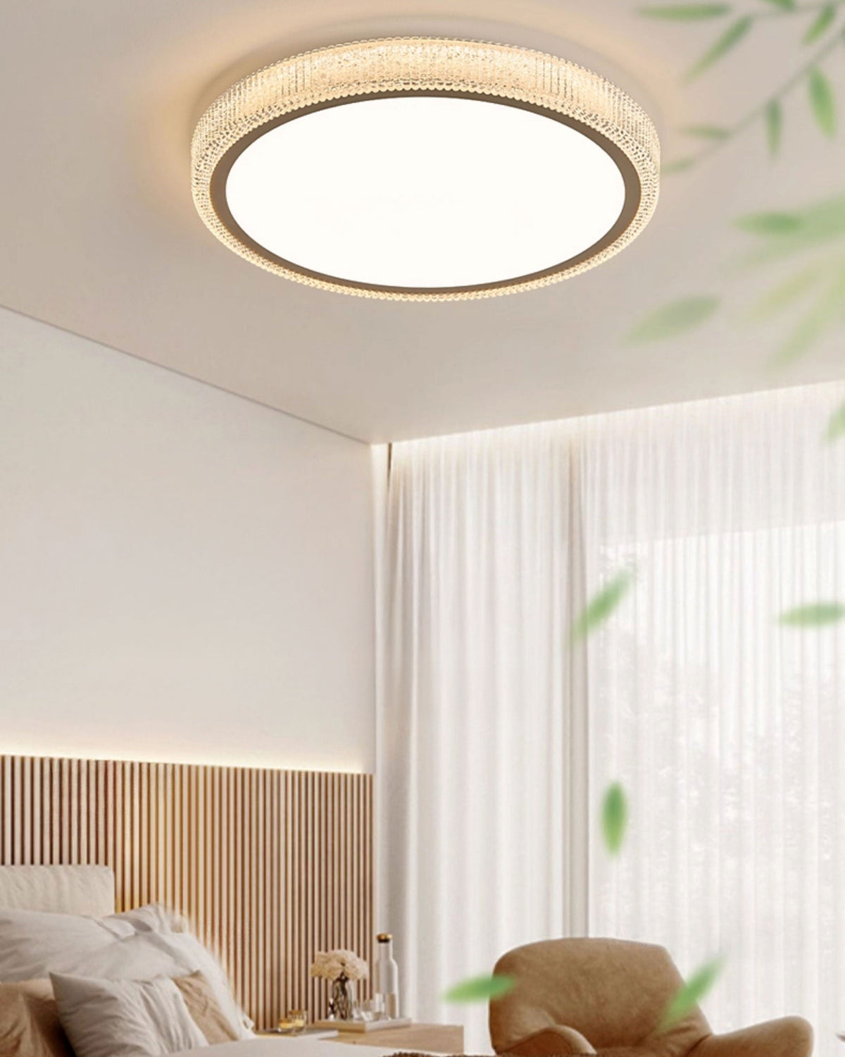 Round Flush Mount LED Ceiling Light 22W Low Profile Modern Fixture for Bedrooms Living Rooms Hallways Warm White 2700K 1200 Lumens Metal Acr | Thomler