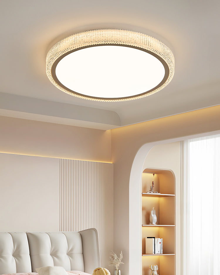 Round Flush Mount LED Ceiling Light 22W Low Profile Modern Fixture for Bedrooms Living Rooms Hallways Warm White 2700K 1200 Lumens Metal Acr | Thomler