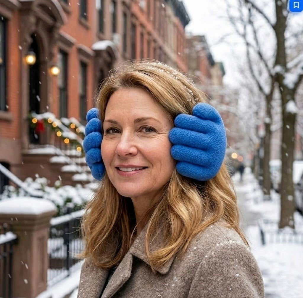 Plush Hand-Shaped Ear Warmers – Padded Winter Earmuffs for Men & Women