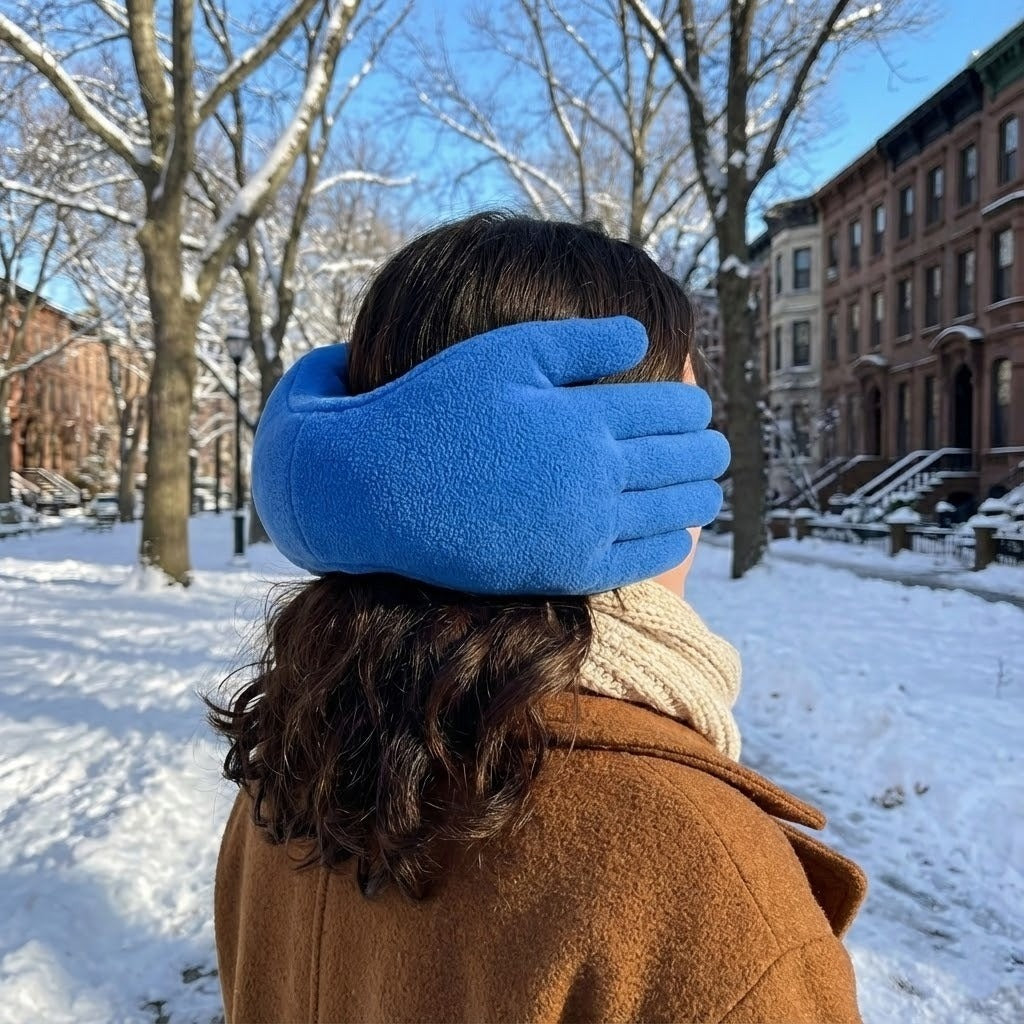 Plush Hand-Shaped Ear Warmers – Padded Winter Earmuffs for Men & Women
