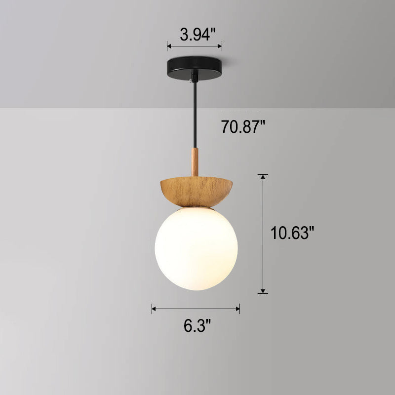Glass & Iron Hanging Ceiling Light Fixture 6.3 in Adjustable Cord Modern Semi-Flush Mount for Bedroom Entryway Home 110V G9 Socket | Thomler