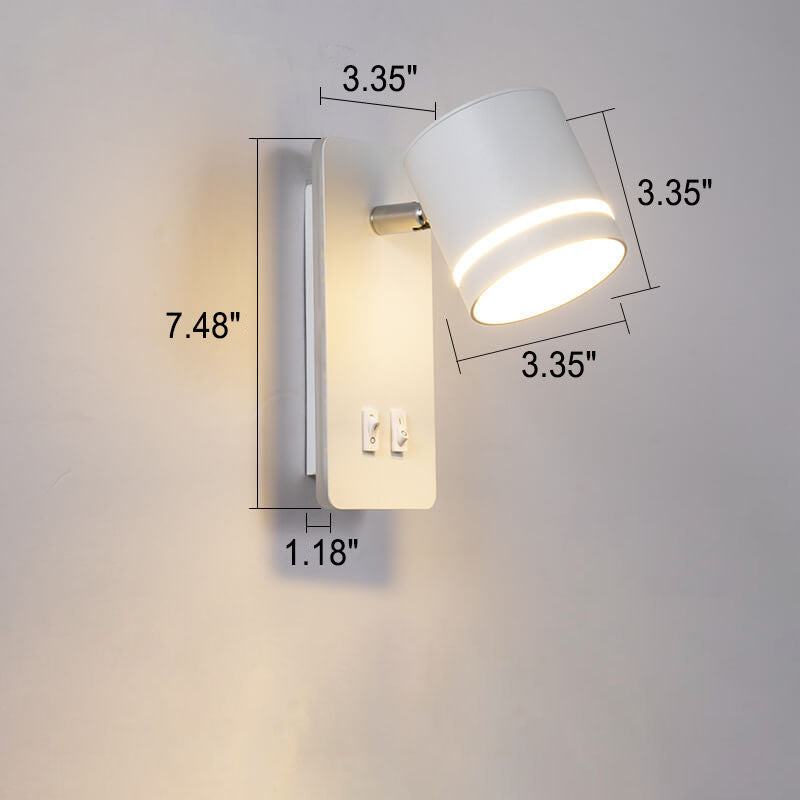 LED Wall Sconce Iron 7.5 inch Hardwired 15W Bedroom Hallway Living Room Modern Indoor Fixture White Black 110-120V Ambient Light | Thomler