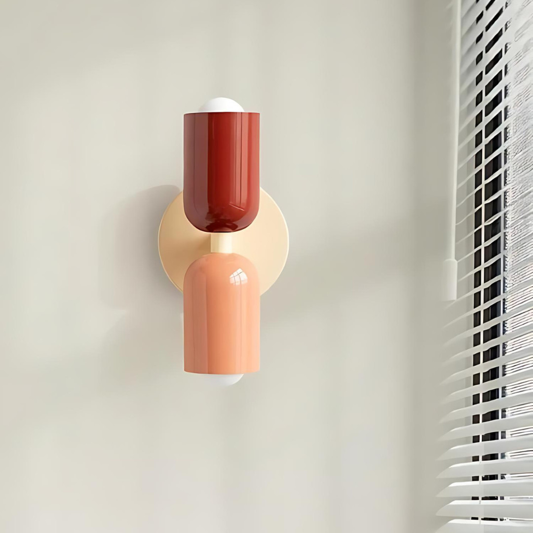 Dual-Socket Iron Sconce Warm Glow 4.7-Inch Cream E27 Fixture Compact Entry Bedroom Hallway Ambient Uplighting Living Room Corridor | Thomler