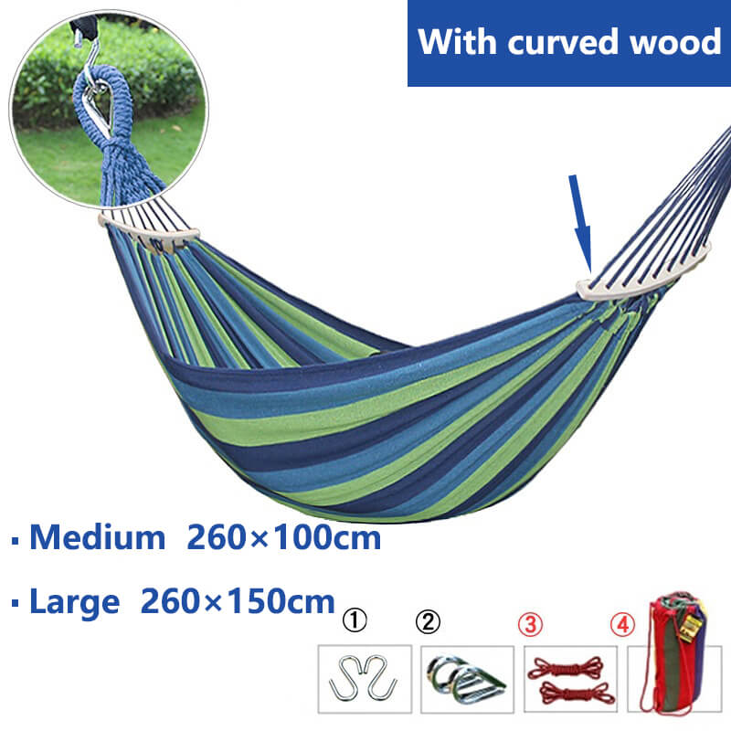Cotton Blend Swing Hammock with Spreader Bar 102 in Total Length Red Blue for Backyard Patio Camping Outdoor Relaxation Adults Kids Portable | Thomler