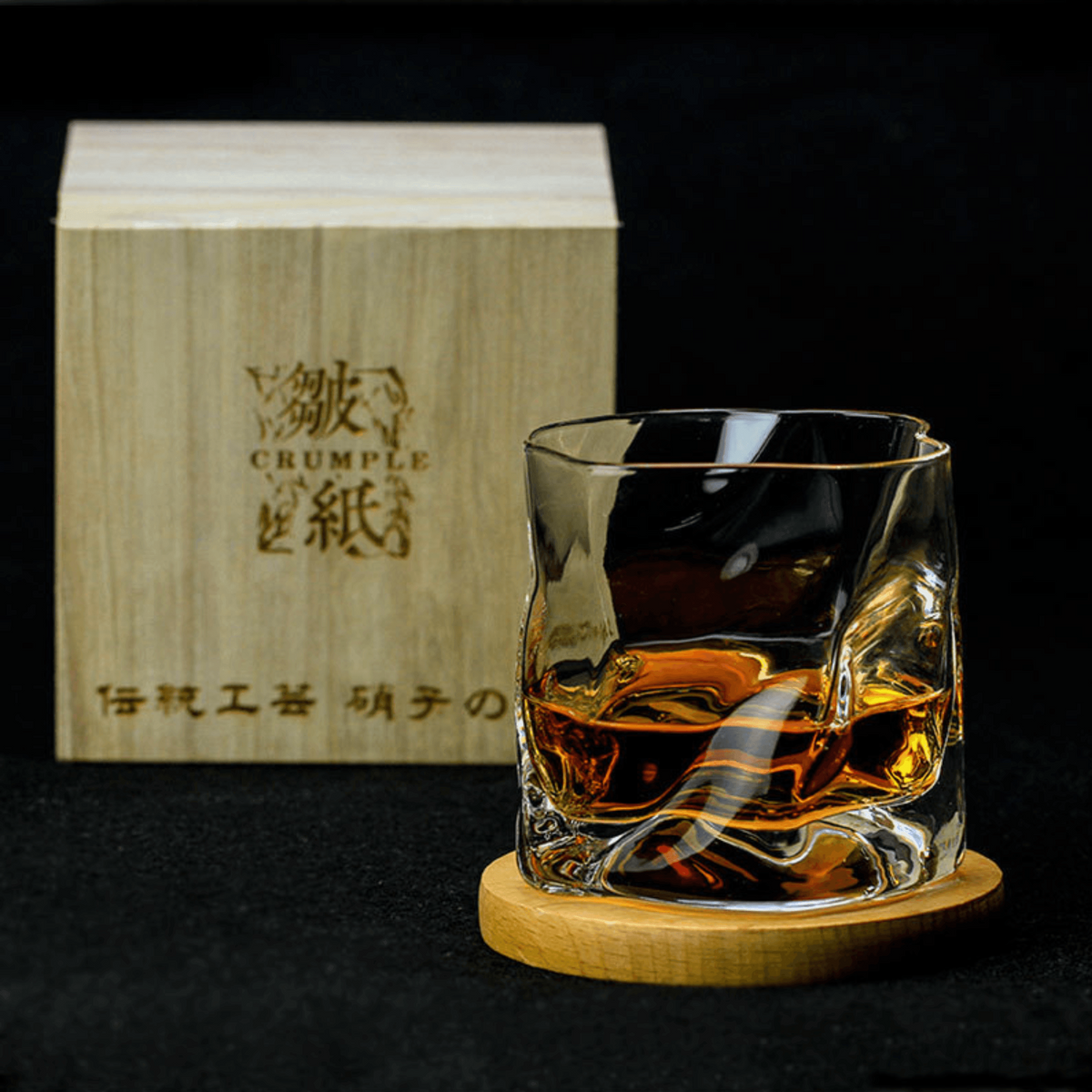 Vaso de whisky de cristal tallado a mano con patrón facetado tradicional para bar en casa | Thomler