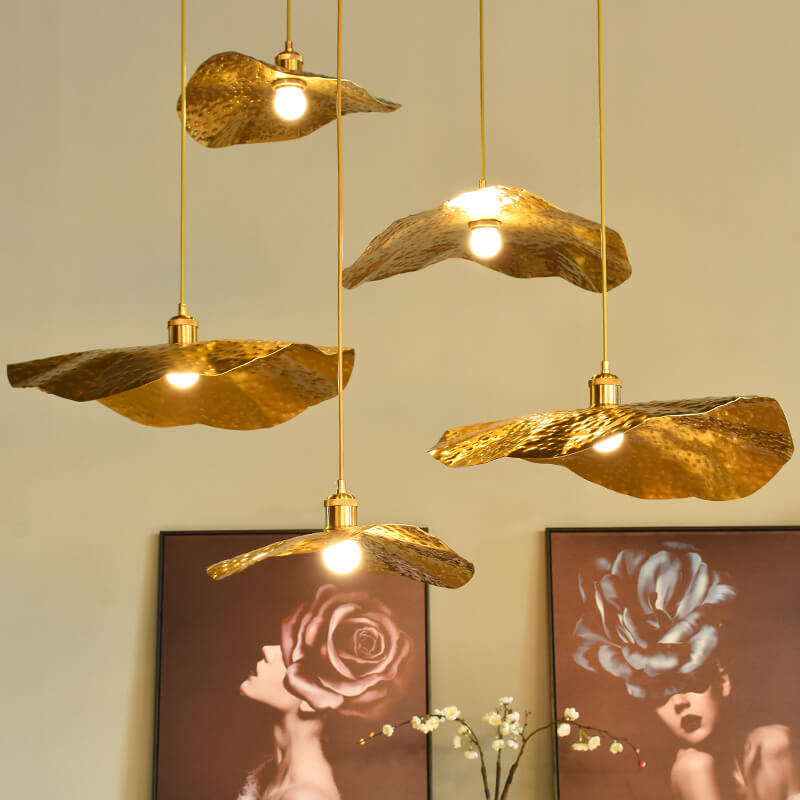 Hanglamp met verstelbaar snoer, goudkleurige bronzen metalen kap, E26-fitting voor eetkamer, keukeneiland, bar, café | Thomler