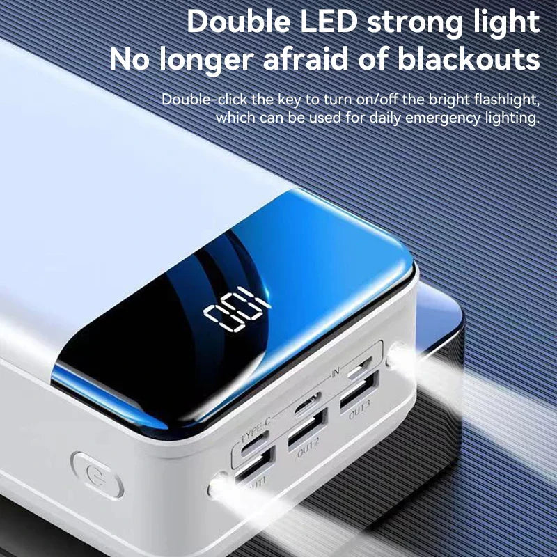 50000mAh Portable Charger with LED Display Multi-Device Fast Charging External Battery Pack for Smartphones Tablets Travel Backup Power USB | Thomler