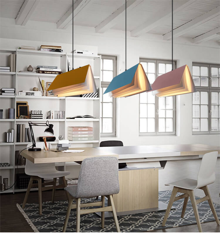 Hanging Ceiling Light Fixture with Adjustable Chain E26 Base Modern Iron PVC Shade for Bedroom Living Room Dining Room Kitchen | Thomler