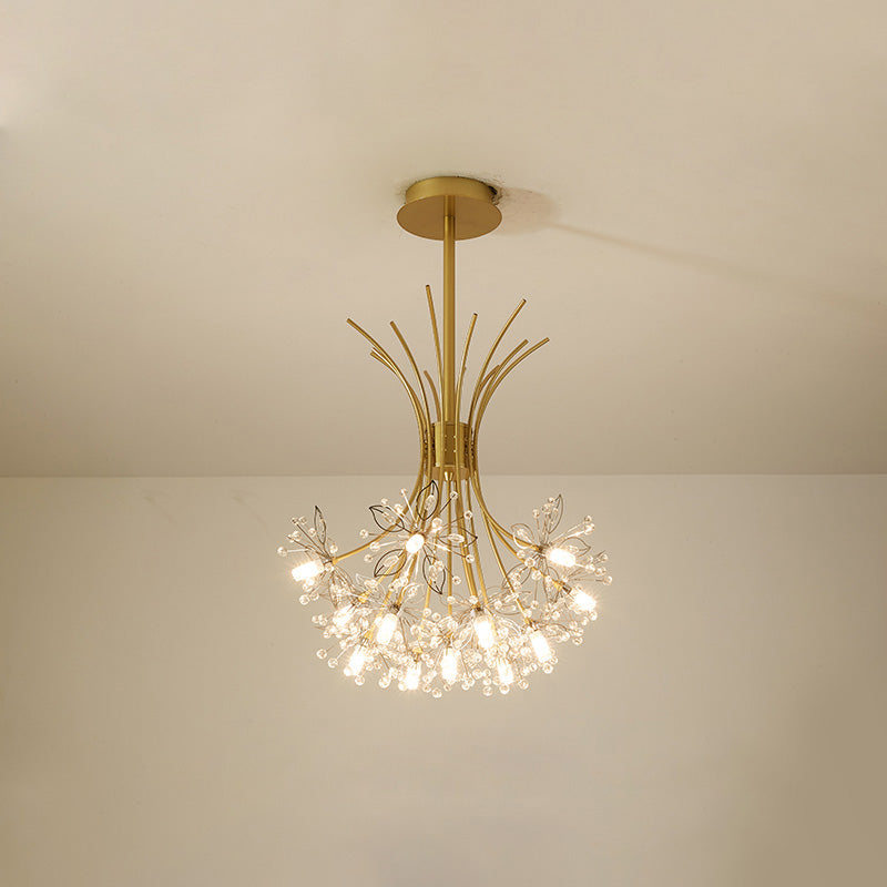 Multi-Arm Crystal Hanging Light Fixture 13-Bulb 20.5 Inch Diameter Sparkling Glass for Dining Room Living Room Entryway Bedroom Modern Adjus